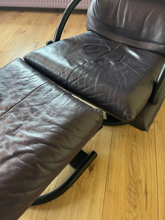 Rolf Benz Model 418 Torino Swivel Recliner Chair – Adjustable recliner chair, Leather, Metal (photo 5 of 5)
