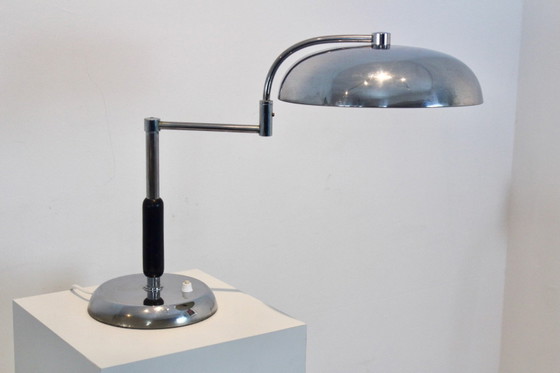 Adjustable Modernist desk lamp by Maison Desny Paris, Wood (photo 10 of 11)