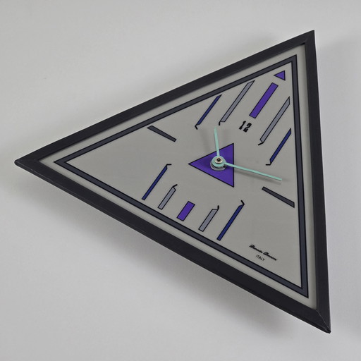 Vintage 1980S Memphis Design Triangle Wall Clock By Diamantini & Domeniconi.