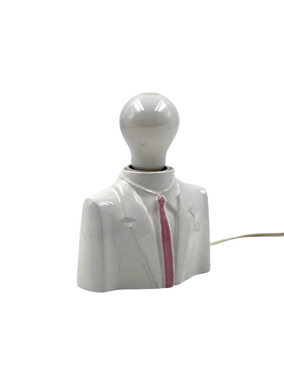 Image 1 of Postmoderne keramische tafellamp in de vorm van een buste, Italië, jaren 80