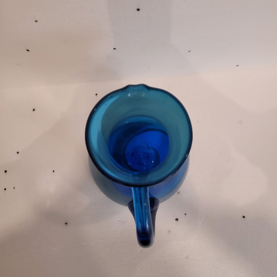 Image 1 of Jarra cristal soplado azul, 50’s - Italia