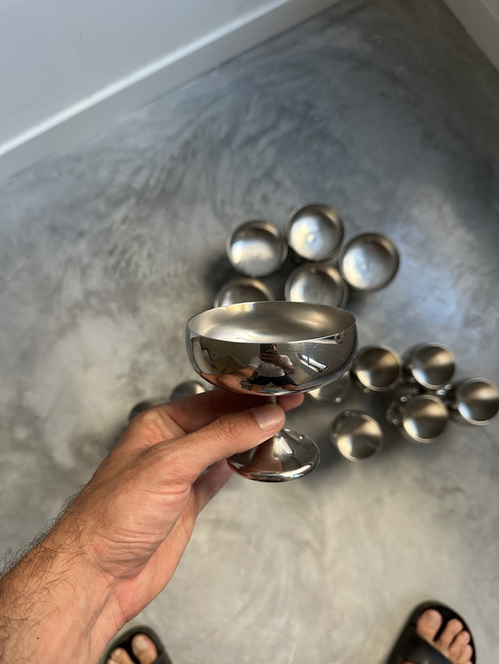 Image 1 of Set van 18 inox bekers – AMC Art Design vintage