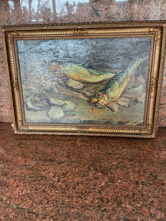 Image 1 of Naturaleza muerta: arenques y ostras