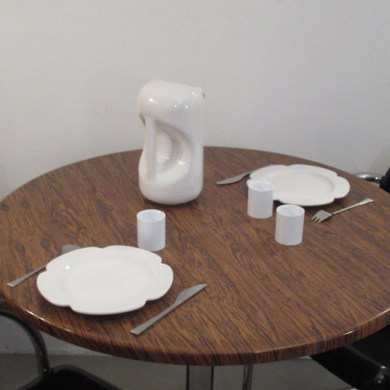 Image 1 of In hoogte verstelbare ronde tafel, jaren 60