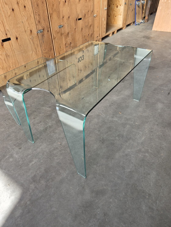 Image 1 of Très bel ensemble table de salle à manger vintage design italien avec table basse