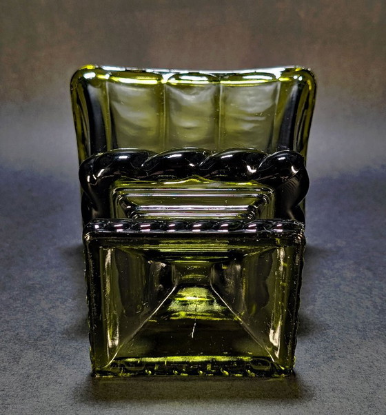 Vintage Indiana Glass Vase, Indiana Glass Company, Green (photo 4 of 6)