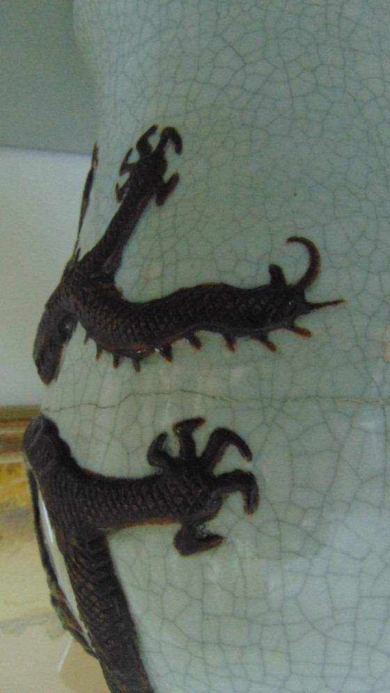 Image 1 of Große Vase aus Craquelé-Ware aus Nanking, 19.