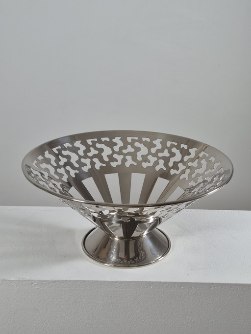 Vintage Postmodern Centerpiece Stainless Steel Fruit Bowl Bodum George Sowden 1987