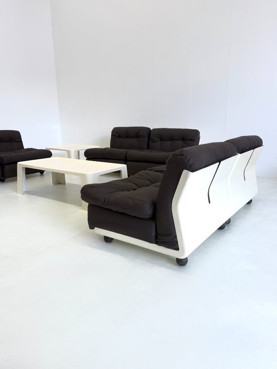 Image 1 of Ensemble canapé/fauteuil modulable Amanta de Mario Bellini pour C&B Italia, couleur marron foncé