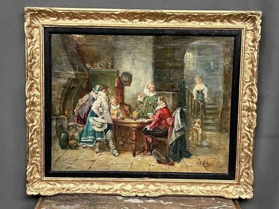 Luigi Giorgio Baldero (1840-1910) "Musketiere"., Gemälde & Zeichnungen, Leinwand (Foto 7 von 8)