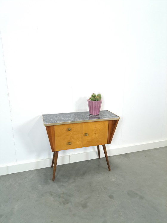 Image 1 of 1950s Cabinet With Drawers And Formica Top Vintage