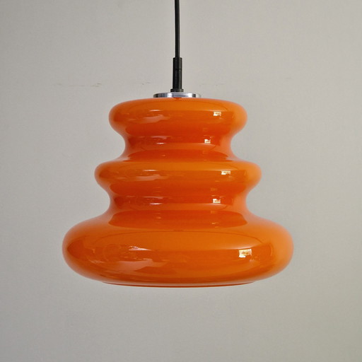 Vintage Pendant Lamp by Peill and Putzler, Germany, 1960. Model AH 1. Orange.