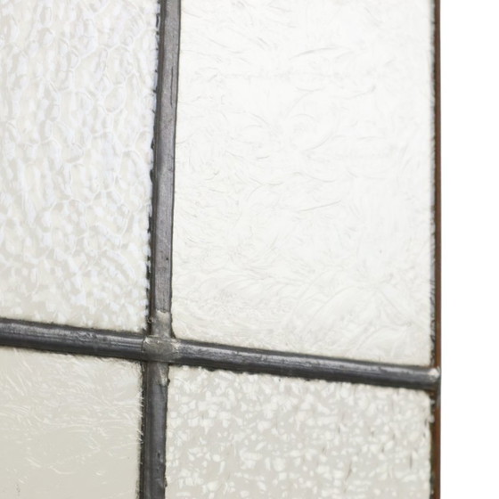 Kleurrijk Art Deco Glasraam Glas In Lood Floraal 51x42cm – Decoratieve objecten, Vintage (photo 11 of 15)