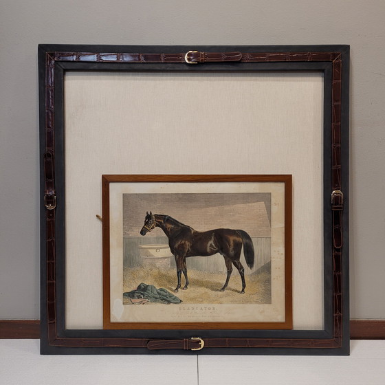 Image 1 of Cornice Marco Tadini in pelle, stile Hermès, anni &#39;90 - Spagna