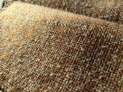 Tovaglietta vintage con motivo marrone e bianco – anni '60/'70, 30x30 cm