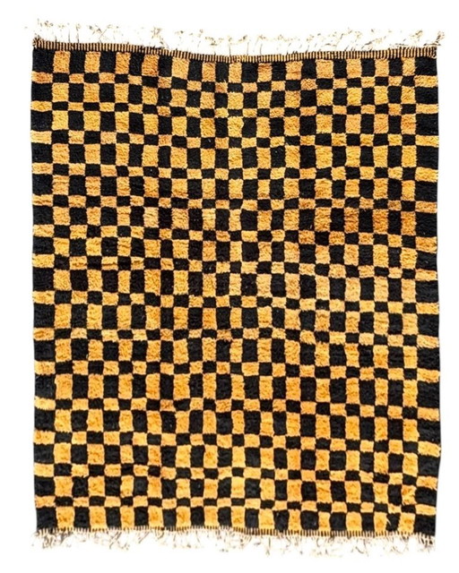 Moroccan Mrirt Rug 250x330 cm, Modern Orange and Black Rug