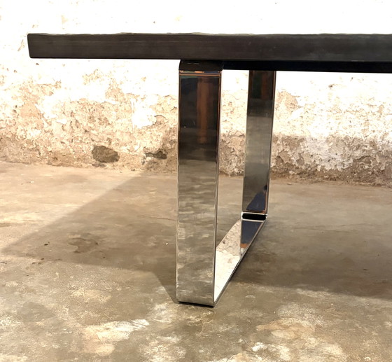 Image 1 of Studio Draenert oil shale slate stone brutalist coffee table 