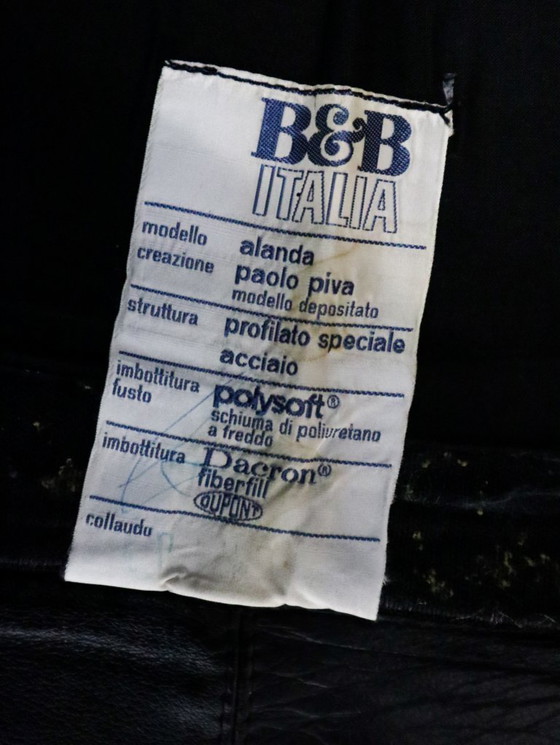 Image 1 of vintage Alanda sofa brown leather by Paolo Piva for B&B Italia 1980s