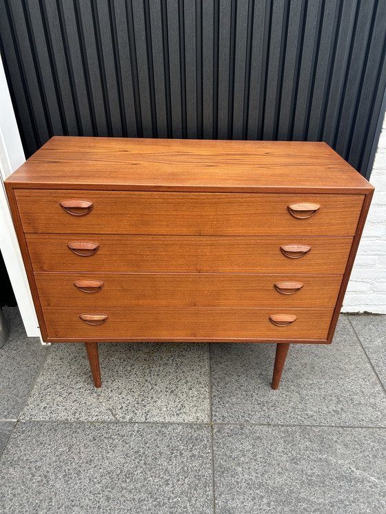 Image 1 of Vintage Teakhouten Ladenkast, Zeer Mooi