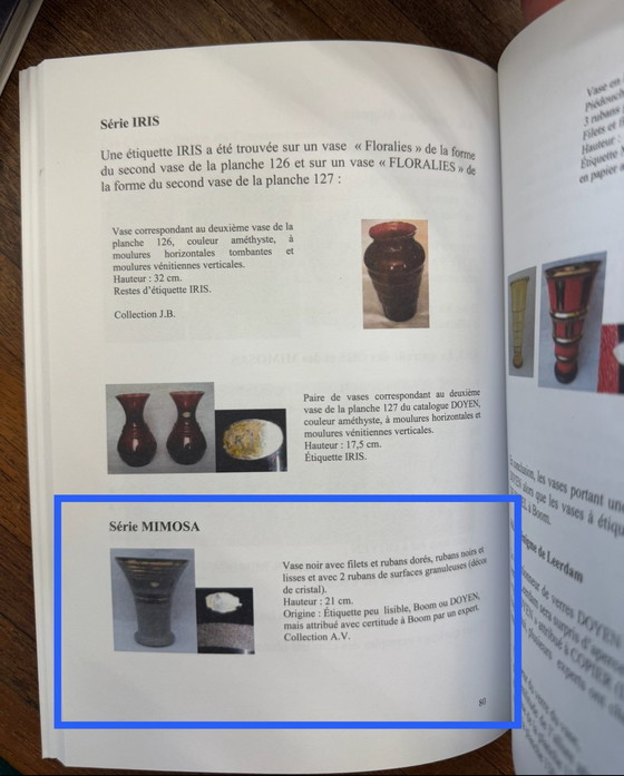 Image 1 of Grande bomboniera in vetro nero, serie "Mimosa" - Boom, Belgio Art Déco - Vetro ialitico -