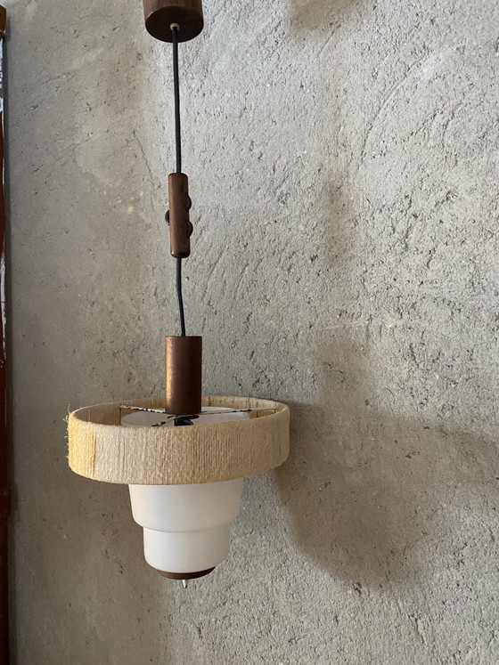 Lampada danese vintage – Lampade a sospensione, Cristallo, Legno (photo 4 of 12)