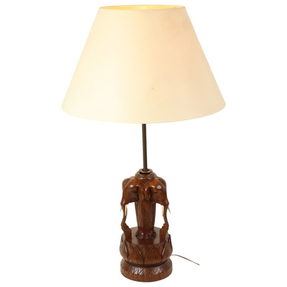 Image 1 of Große Elefantenlampe aus Teakholz