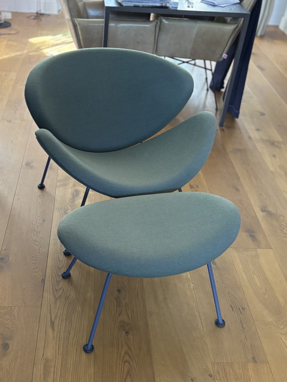 Image 1 of Sillón y reposapiés Artifort Orange Slice en verde