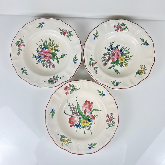 Image 1 of Set of 3 KG Lunéville "Réverbère" soup plates