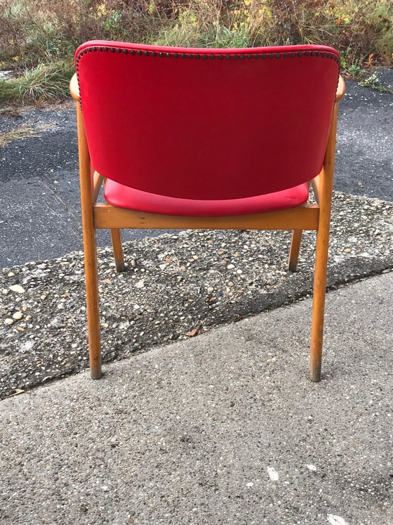 Hungarian Red Faux Leather Desk Chair, 1960s – Office chairs (photo 2 of 6)