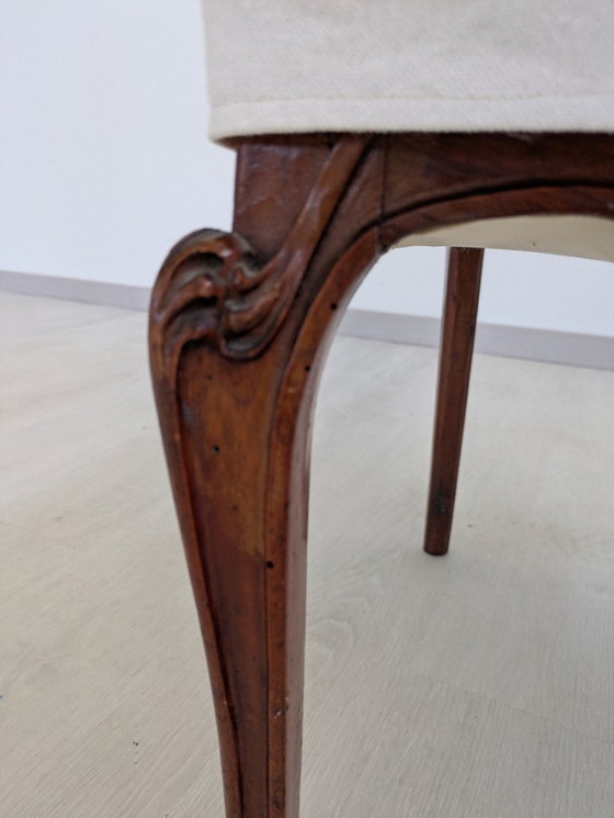 Image 1 of Art Nouveau - Sessel (2) - Holz, Stoff