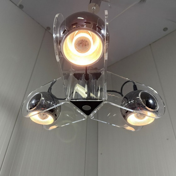 Image 1 of Lampada a sospensione in plexiglass stile Gino Sarfatti, anni '70