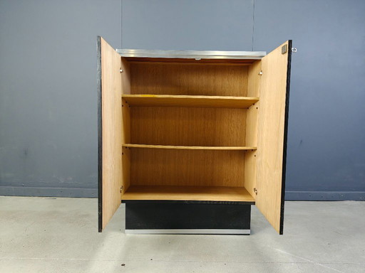 Vintage Black Brutalist Bar Cabinet, 1970