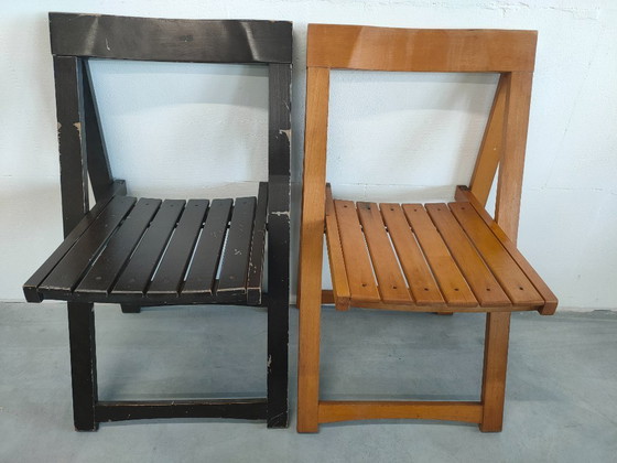 Image 1 of Set van 2 vintage Aldo Jacober model Trieste stijl jaren 60 'caned'houten stoelen