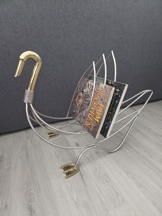 Portariviste vintage “Cigno” | Maison Jansen, circa anni '70 – Brass, Chrome (photo 15 of 15)
