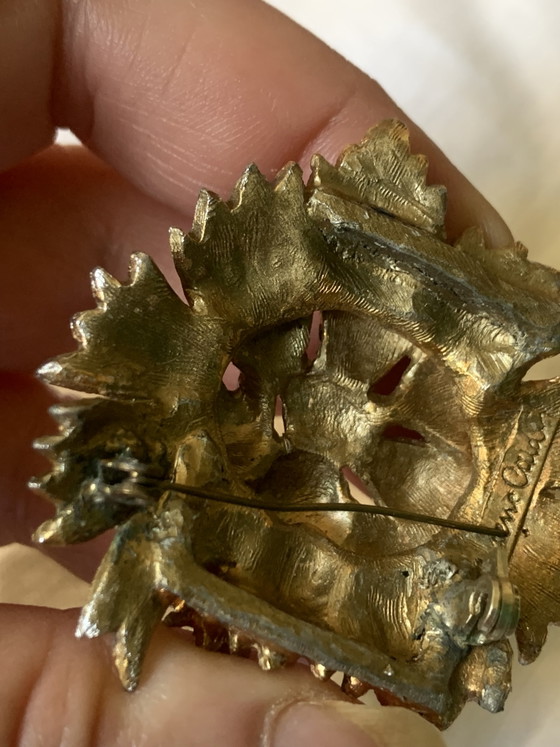 Broche Vintage Pierre Cardin - Style Space Age 3D - Fleur Or Ambré & Rhodium – Cadeaux, Metal, Other (photo 10 of 12)