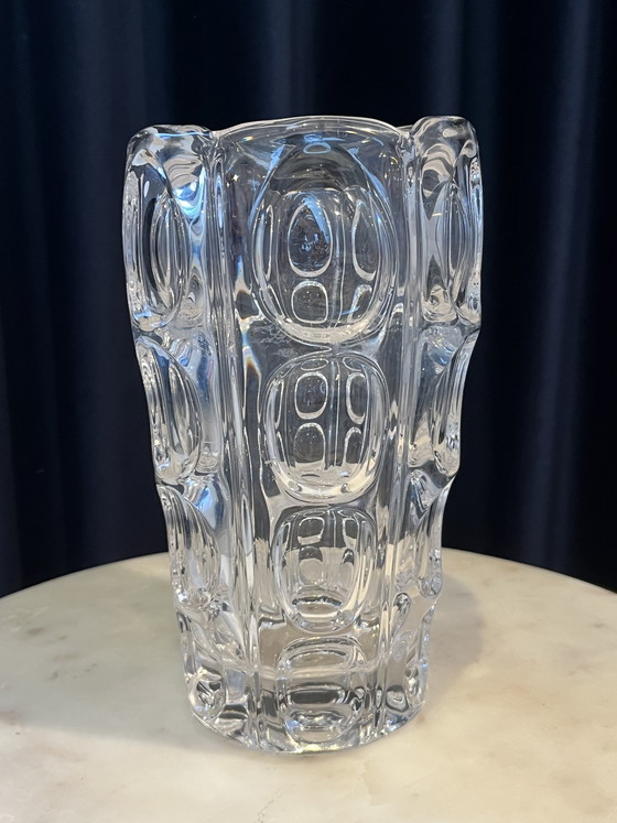 Image 1 of Vase vintage Sklo Union « Lens » style Mid-Century Modern