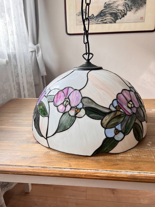 Lámpara de techo estilo Tiffany, luminaria, lámpara colgante de vidrieras, Art Nouveau