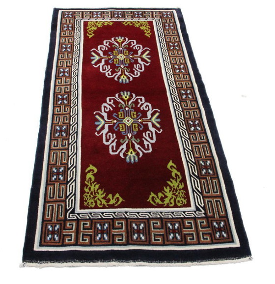 Image 1 of Original Hand-Knotted Old Chinese Peking Art Modern Rug 190 x 90 cm