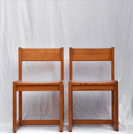 Image 1 of 4x sedia di design in legno di pino