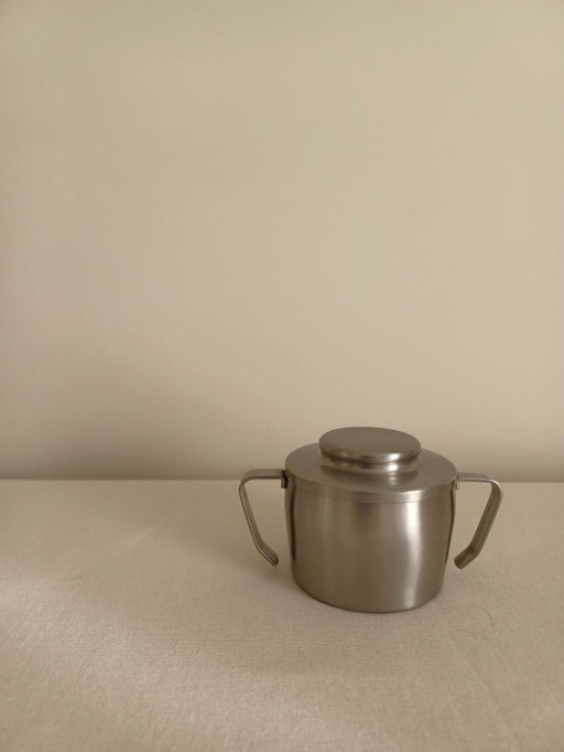 Mid-century barista set. Motta Italy and Assenmaker. Stainless steel and stainless steel.