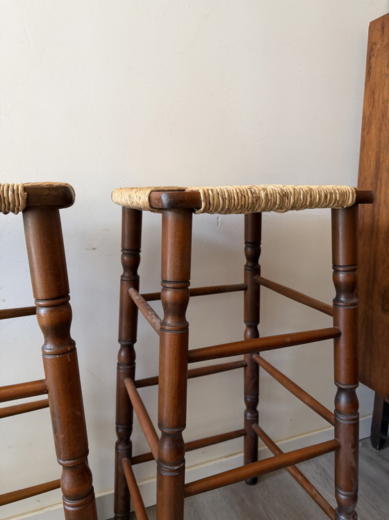 Tabourets de bar style années 50 – Wood, Wicker (photo 7 of 8)