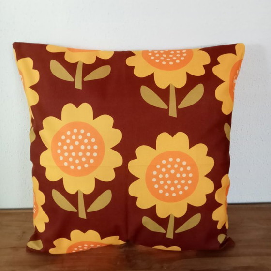 Image 1 of Set di 4 federe per cuscini in stile retrò anni Settanta, hippie, flower power, 45 x 45 cm, imbottitura non inclusa.