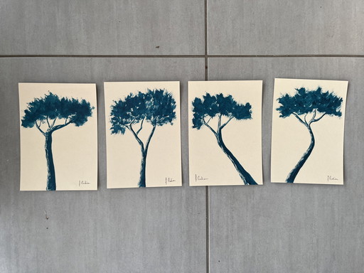 Set of 4 sketches on paper 21x15cm.