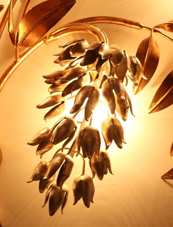 Image 1 of Wall light/wall lamp, 'Pioggia D'oro' by Hans Kögl, Hollywood Regency, Italy, 1970s