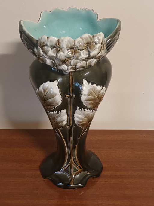 Antique Art Nouveau vase with floral motif