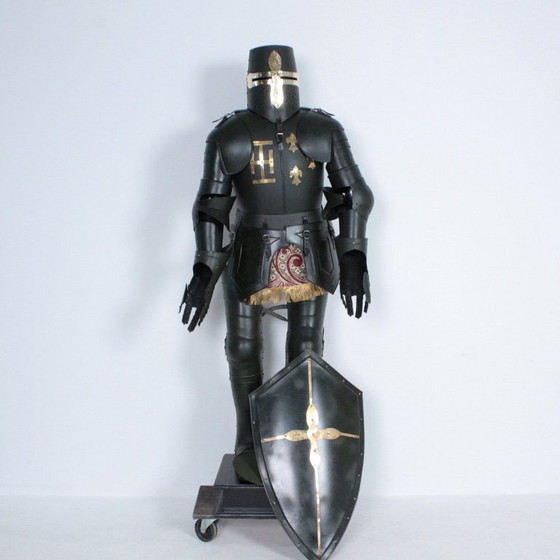 Image 1 of Knight Armour with Shield — Full-Size Replica — Display-Ready Medieval Statement Piece