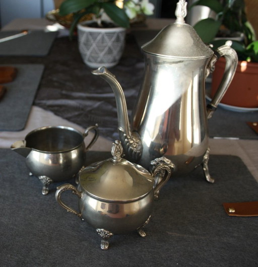 Vintage WM Rogers silver plate - 3-piece tea set - USA