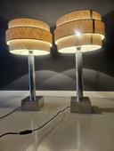 Set Vintage Van de Heg Table lamps 70s Chrome