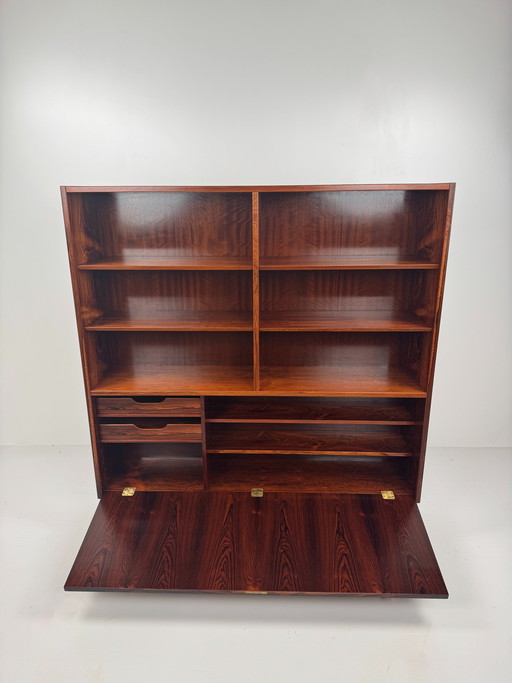 Poul Hundevad Rosewood Bookcase – Danish Design with Hidden Functionality