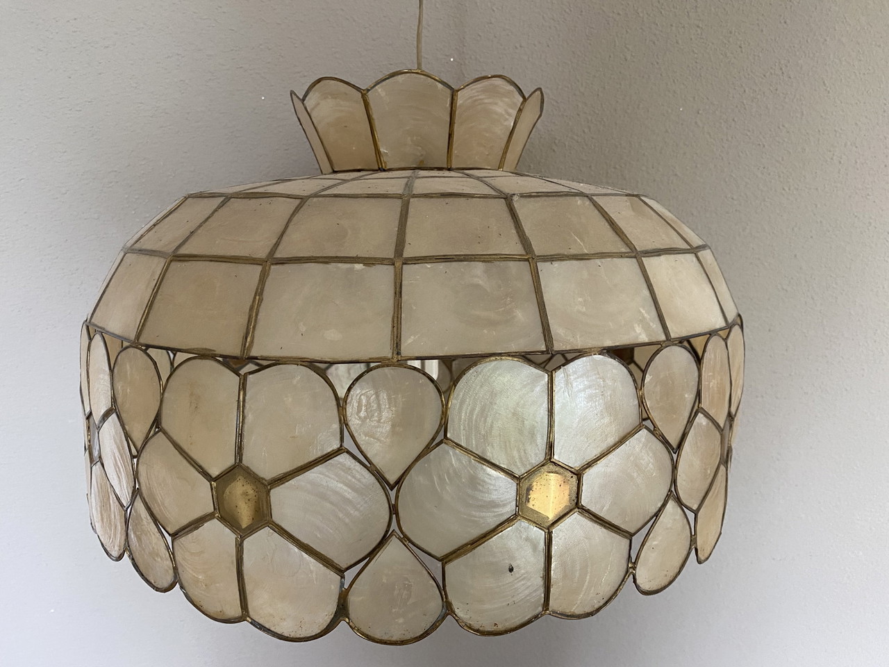 Lampe vintage capiz shell lampe pendante perle